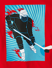 T-shirt graphique joueur de hockey pour garçon
