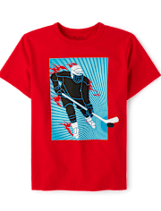 T-shirt graphique joueur de hockey pour garçon