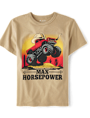 Boys Monster Truck Horsepower Graphic Tee