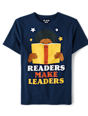 Boys Readers Make Leaders Graphic Tee
