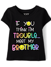 Baby And Toddler Girls Meet My Brother Graphic Tee