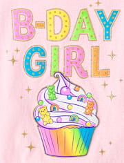 Baby And Toddler Girls Birthday Girl Cupcake Graphic Tee
