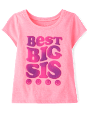 Bébé And tout-petit, fille Best Big Sis T-shirt imprimé