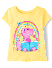 Baby And Toddler Girls Dino Book Graphic Tee