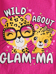 Baby And Toddler Girls Glam-Ma Leopard Graphic Tee