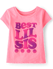 Baby And Toddler Girls Best Lil Sis Graphic Tee