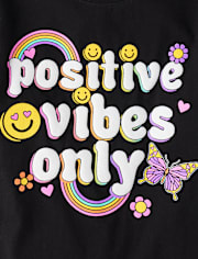 Girls Positive Vibes Graphic Tee