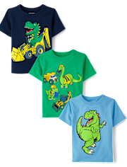 bébé et tout-petit, garçon Dino T-shirt imprimé 3-Pack