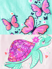 Baby And Toddler Girls Animal Graphic Tee 5-Pack