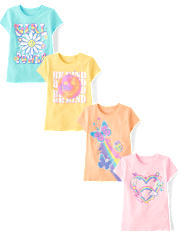 Girls Positivity Graphic Tee 4-Pack