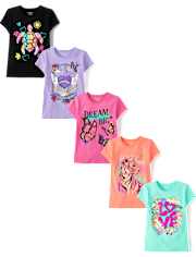 Girls Trend Graphic Tee 5-Pack