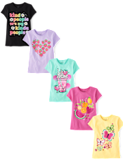 Girls Food Graphic Tee 5-Pack