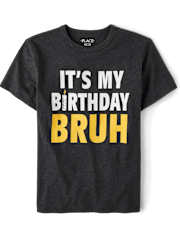 Boys Birthday Bruh Graphic Tee