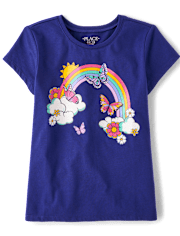 Girls Butterfly Rainbow Graphic Tee