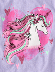 Girls Unicorn Butterfly Graphic Tee