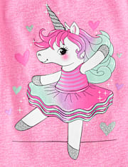 Baby And Toddler Girls Unicorn Ballerina Graphic Tee
