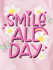Baby And Toddler Girls Smile All Day Graphic Tee