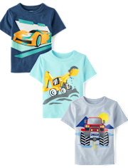 Baby And Toddler Boys Vehicle Graphic Tee 3-Pack