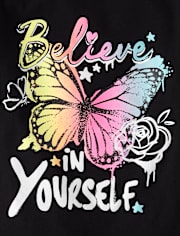 Lot de 4 t-shirts graphiques Positivity pour filles