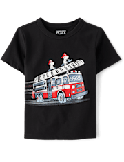Baby And Toddler Boys Fire Truck Graphic Tee
