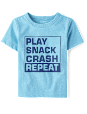 Baby And Toddler Boys Play Snack Crash Repeat Graphic Tee