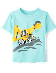 Baby And Toddler Boys Construction Vehicle Graphic Tee