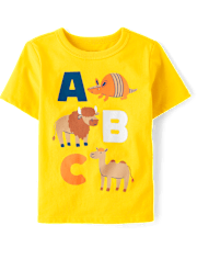Baby And Toddler Boys Animal Alphabet Graphic Tee
