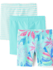 Toddler Girls Print Bike Shorts 3-Pack