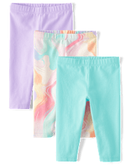 Toddler Girls Marble Capri Leggings 3-Pack