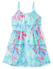 Baby And Toddler Girls Tropical Leaf Tank Dress