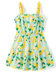 Baby And Toddler Girls Print Tiered Tie Shoulder Dress