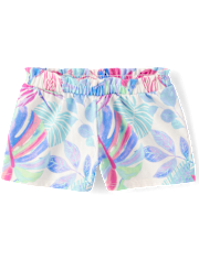 Baby And Toddler Girls Print Paperbag Waist Shorts