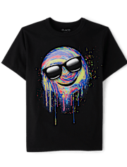 Boys Happy Face Sunglasses Graphic Tee