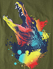Boys Paint Splatter Alligator Graphic Tee