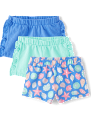 Lot de 3 shorts coquillages pour petites filles
