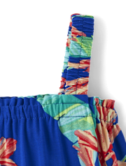 Toddler Girls Matching Family Tropical Ruffle Swing Dress