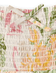 Toddler Girls Matching Family Tropical Smocked Tiered Dress