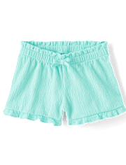 Toddler Girls Jacquard Ruffle Paperbag Waist Shorts