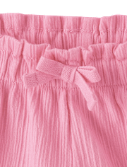 Toddler Girls Jacquard Ruffle Paperbag Waist Shorts