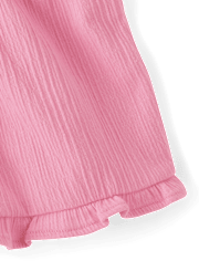 Toddler Girls Jacquard Ruffle Paperbag Waist Shorts