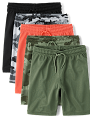 Boys Camo Performance Basketball Shorts 5-Pack