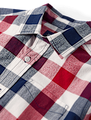 Boys Gingham Poplin Button Up Shirt