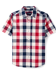Boys Gingham Poplin Button Up Shirt