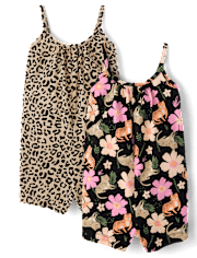 Toddler Girls Leopard Swing Romper 2-Pack
