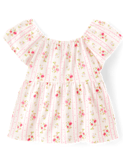 Haut babydoll empire à imprimé noué dans le dos pour petites filles
