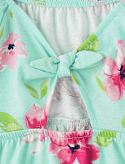 Haut babydoll empire à imprimé noué dans le dos pour petites filles