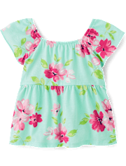 Haut babydoll empire à imprimé noué dans le dos pour petites filles