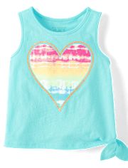 Baby And Toddler Girls Graphic Side Tie Tank Top