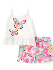Toddler Girls Butterfly 2-Piece Outfit Set