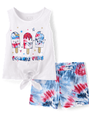Toddler Girls Americana Popsicle 2-Piece Outfit Set